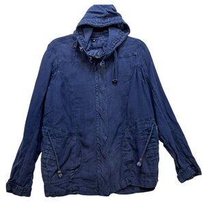 Tommy Bahama Relax Womens Linen Hooded Jacket M/M In Navy Blue